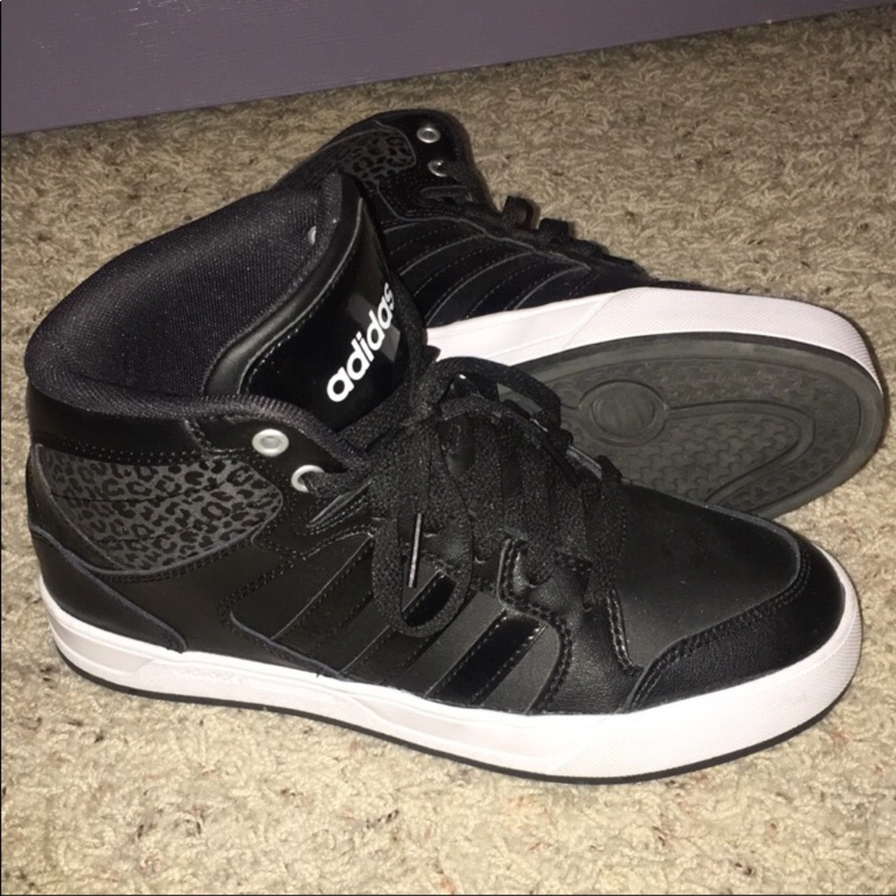 Black Adidas high top sneakers
